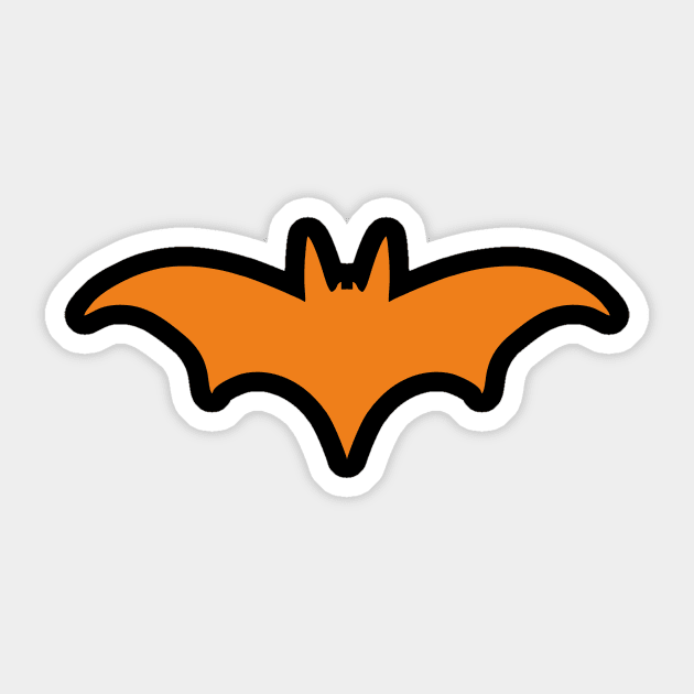 Bat silhouette (orange print) Sticker by aceofspace